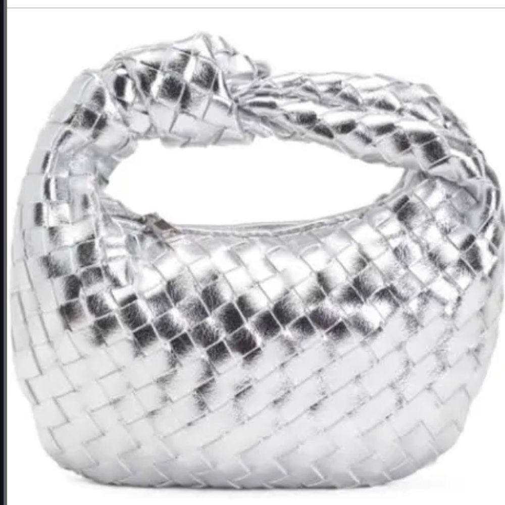 Silver Woven Mini Bag